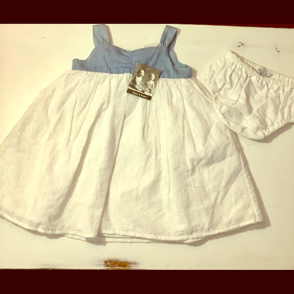 2 piece with bloomers eyelet set